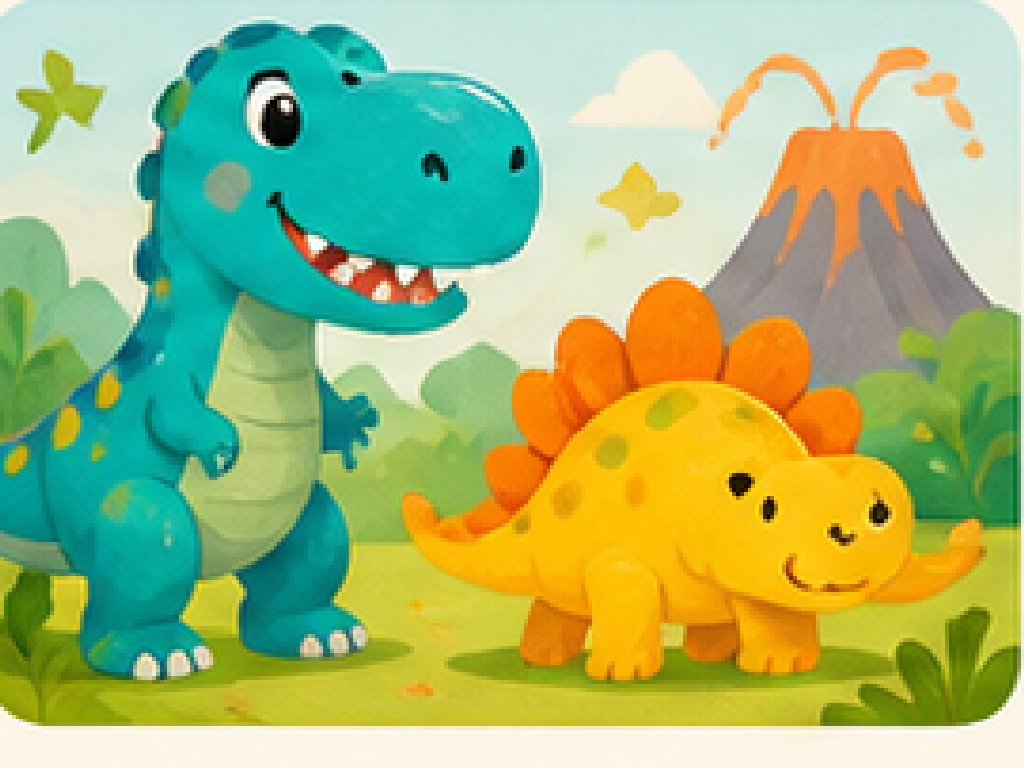A colorful dinosaur album cover from Stillumi